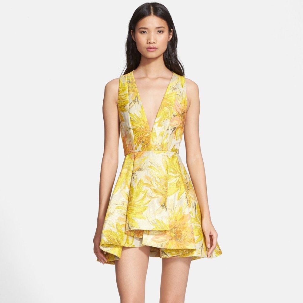 Alice + Olivia 'Tanner' Floral Jacquard Dress